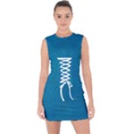 Blue Stone Texture Grunge, Stone Backgrounds Lace Up Front Bodycon Dress