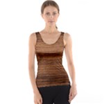 Brown Wooden Texture Women s Basic Tank Top