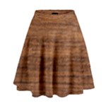 Brown Wooden Texture High Waist Skirt