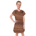 Brown Wooden Texture Kids  Drop Waist Dress