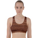 Brown Wooden Texture Back Weave Sports Bra