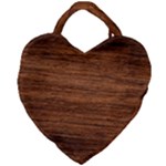Brown Wooden Texture Giant Heart Shaped Tote