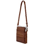 Brown Wooden Texture Multi Function Travel Bag