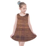 Brown Wooden Texture Kids  Summer Dress