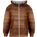 Brown Wooden Texture Kids  Zipper Hoodie Without Drawstring