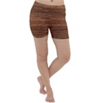 Brown Wooden Texture Lightweight Velour Yoga Shorts