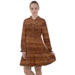 Brown Wooden Texture All Frills Chiffon Dress