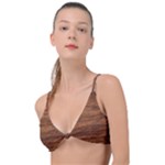 Brown Wooden Texture Knot Up Bikini Top