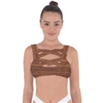 Brown Wooden Texture Bandaged Up Bikini Top