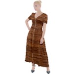 Brown Wooden Texture Button Up Short Sleeve Maxi Dress