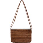 Brown Wooden Texture Double Gusset Crossbody Bag