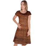 Brown Wooden Texture Classic Short Sleeve Dress