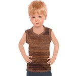 Brown Wooden Texture Kids  Sport Tank Top