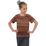 Brown Wooden Texture Kids  Mesh Piece T-Shirt