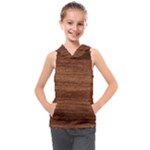 Brown Wooden Texture Kids  Sleeveless Hoodie