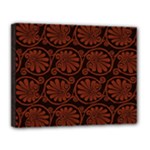 Brown Floral Pattern Floral Greek Ornaments Canvas 14  x 11  (Stretched)