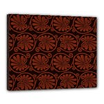 Brown Floral Pattern Floral Greek Ornaments Canvas 20  x 16  (Stretched)