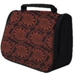 Brown Floral Pattern Floral Greek Ornaments Full Print Travel Pouch (Big)