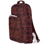 Brown Floral Pattern Floral Greek Ornaments Double Compartment Backpack