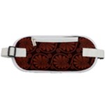 Brown Floral Pattern Floral Greek Ornaments Rounded Waist Pouch