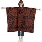 Brown Floral Pattern Floral Greek Ornaments Women s Hooded Rain Ponchos