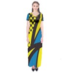 Colorful Abstract Background Art Short Sleeve Maxi Dress