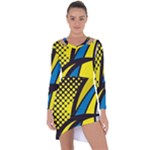 Colorful Abstract Background Art Asymmetric Cut-Out Shift Dress