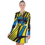 Colorful Abstract Background Art Long Sleeve Panel Dress