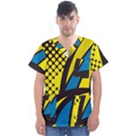 Colorful Abstract Background Art Men s V-Neck Scrub Top