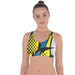Colorful Abstract Background Art Cross String Back Sports Bra