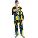 Colorful Abstract Background Art Men s Long Sleeve Satin Pajamas Set