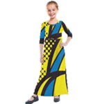 Colorful Abstract Background Art Kids  Quarter Sleeve Maxi Dress