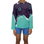 Colorful Background, Material Design, Geometric Shapes Kids  Long Sleeve Swimwear
