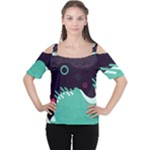 Colorful Background, Material Design, Geometric Shapes Cutout Shoulder T-Shirt