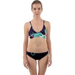 Colorful Background, Material Design, Geometric Shapes Wrap Around Bikini Set