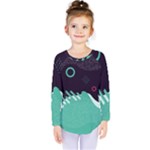 Colorful Background, Material Design, Geometric Shapes Kids  Long Sleeve T-Shirt