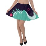 Colorful Background, Material Design, Geometric Shapes Velvet Skater Skirt