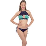 Colorful Background, Material Design, Geometric Shapes Cross Front Halter Bikini Set