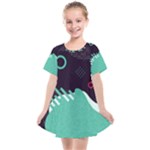 Colorful Background, Material Design, Geometric Shapes Kids  Smock Dress
