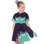 Colorful Background, Material Design, Geometric Shapes Kids  Sailor Dress