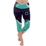 Colorful Background, Material Design, Geometric Shapes Lightweight Velour Capri Yoga Leggings