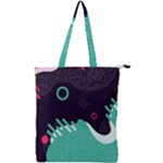Colorful Background, Material Design, Geometric Shapes Double Zip Up Tote Bag