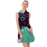Colorful Background, Material Design, Geometric Shapes Sleeveless Shirt Dress
