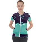 Colorful Background, Material Design, Geometric Shapes Short Sleeve Zip Up Jacket