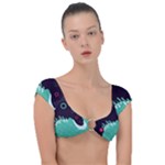 Colorful Background, Material Design, Geometric Shapes Cap Sleeve Ring Bikini Top