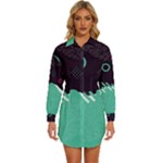 Colorful Background, Material Design, Geometric Shapes Womens Long Sleeve Shirt Dress