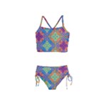 Colorful Floral Ornament, Floral Patterns Girls  Tankini Swimsuit