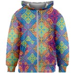 Colorful Floral Ornament, Floral Patterns Kids  Zipper Hoodie Without Drawstring
