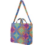 Colorful Floral Ornament, Floral Patterns Square Shoulder Tote Bag