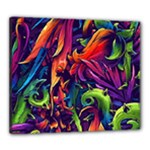 Colorful Floral Patterns, Abstract Floral Background Canvas 24  x 20  (Stretched)